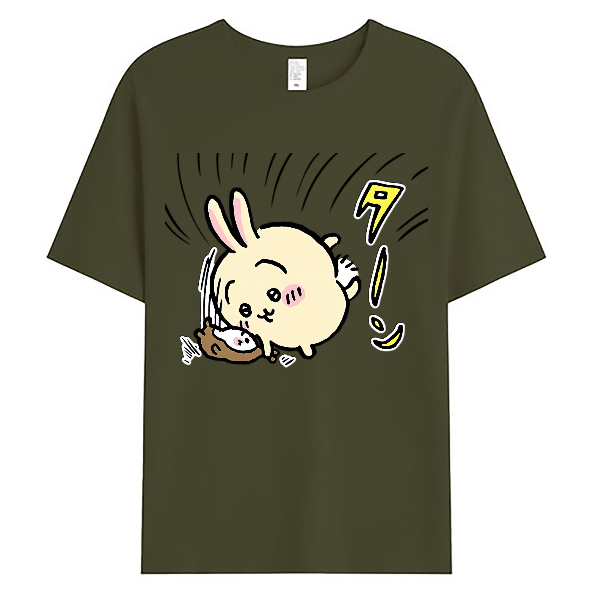 （画像用） ちいかわ うさぎ Chii-kawa usagi 綿100％ メンズ半袖Tシャツ｜肌触りやわらか＆通気性